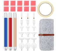 Haisheng Kit Pintura de Diamantes Bolígrafos Pintura Diamante Pluma Pintura Diamante con 10PCS Pegamento de Arcilla 15PCS Cabezales de Taladro 1PCS Estuche Pluma 3PCS Rueda 1PCS Cinta de Dos Caras