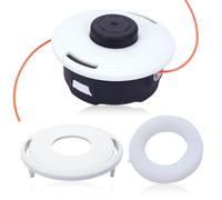 Haishine Cabezal de desbrozadora para Stihl FS90, FS91, FS94, FS100, FS110, FS111, FS130, FS131, FS240, FS250 y FS310. Cuchilla con tapa, cuerda de heno. Reemplazo 4002-820-2310 4002 820 2302.