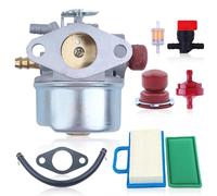 Haishine Kit de carburador 640025 para Tecumseh OH195EA, OHH55, OHH60, OHH50, OHH65 de 5,5 HP, 6 HP y 6,5 HP, Incluye filtro de aceite, válvula universal, burbuja de aceite, Repuesto 640014