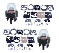Haishine Paquete de 2 Kit de reparación de carburador Junta de Membrana con 2 lámparas de cebado, Compatible con Walbro K10-WAT WA y WT Series Hus-qvarna Poulan McCulloch Echo