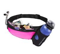 HAISSKY Riñonera Running para Correr Deportiva Impermeable Multifuncional Bolso de Cintura con Portabotellas para iPhone 12 Pro MAX 11 XS MAX,Galaxy S10 para Deportes o Viaje al Aire Libre