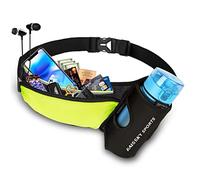 HAISSKY Riñonera Running para Correr Deportiva Impermeable Multifuncional Bolso de Cintura con Portabotellas para iPhone 16 15 14 13 12 Pro MAX,Galaxy S30 S20 para Deportes o Viaje al Aire Libre 7,0"