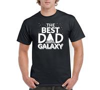 HAIT Father`s Day Gift T Shirt Tshirt Best Dad in The Galaxy Dad Birthday Fathers Day Black(X-Large)