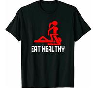 HAIT New Limited Eat Healthy Premium Gift Idea tee T-Shirt Black(Large)