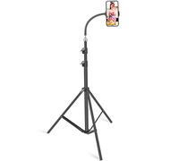 HAITENT Soporte de trípode de Piso para teléfono, 7.2 pies, retráctil, Ajustable, Cuello de Cisne, Soporte de trípode Alto para iPhone 12 Pro MAX, iPhone 11 Pro MAX, iPhone XS MAX, con Abrazadera de