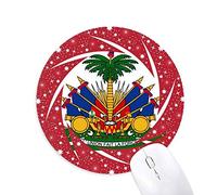 Haití North America National Emblem Wheel mouse pad de goma roja redonda
