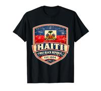 Haití Primera República Negra Desde 1804 Orgullo del Día de la Bandera de Haití Camiseta gráfica económica