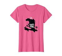 Haiti Strong - Orgullo haitiano Tropical Island Gráfico Camiseta, Mujer, Rosa Jaspeado, XL