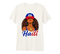 Haitian Princess Haiti Flag Melanin Black Girls Women Camiseta Premium