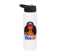 Haitian Princess Haiti Flag Melanin Black Girls Women Stainless Steel Insulated Water Bottle