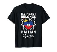 Haitian Queen Haitian Wife Girlfriend Haiti Flag Camiseta