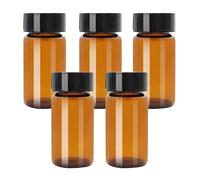 haituoyizhan 5pcs/lot 3 ml 5 ml 10 ml 15 ml 20 ml 30 ml 40 ml 50 ml (claro/marrón) Botellas de vidrio con tapón de rosca y tapa de plástico para muestras de reactivos (5 ml marrón)