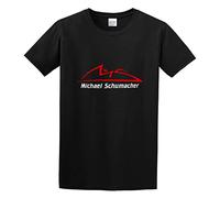 HAIUIKIK Michael Schumacher Logo Racing Legend Mens Cotton Short Sleeved Shirts, Negro , L