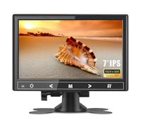 HAIWAY Monitor HDMI pequeño portátil de 7 pulgadas, monitor HD 1080P VGA pequeña pantalla HDMI, monitor de servidor IPS 1024 x 600 píxeles, 178 visualización completa, con altavoz, conector de