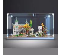 HAIWENFEIQI Caja expositora acrílica para modelo Lego 10316 de Rivendell, Ghost Valley, compatible con kit de construcción Lego 10316 (modelo no incluido) (color Nogal, Transparente)