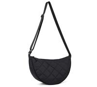 HAIWILL Halbmond Crossbody Bag Damen Umhängetasche Mittelgroß Nylon Gesteppte Tasche Damen Puffer Bag Hobo Shopper Tasche Schultertasche mit Verstellbarem Schultergurt für Uni Arbeit Reisen Alltag,