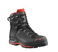 Haix Botas de seguridad Trekker Pro 2.0 impermeables de cuero para hombre, negro, rojo, UK 8 / EU 42