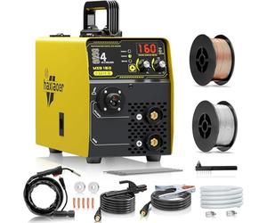 haixiaoer 160A Soldador de Hilo Sin Gas 4 en 1 Semi-Automática Sinergia MAG/MIG/ARC/Lift TIG Soldador MIG con Hilos de Fundente de Núcleo Sólido, Ideal para Principiantes