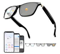 HAIXINDA Gafas inteligentes con traductor de IA con chat GPT, traducción en tiempo real, gafas Bluetooth para hombres y mujeres con más de 160 idiomas, lentes fotocromáticas, compatible con llamadas