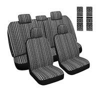 HAIYAOTIMES Baja - Juego Completo de Fundas de Asiento de Coche con Almohadillas para cinturón de Seguridad, Fundas de Asiento Lavables y Transpirables para automóviles, Fundas Interiores de Ajuste