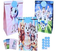 HAIYMA® 16 Bolsas Cumpleaños Infantil + 16 Pegatinas de Colores | Bolsitas de Cumpleaños Infantiles para todo tipo de Celebraciones,Eventos, con un diseño en 3D(16) (color 1).