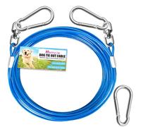 HaiYUAN Cable de amarre para perro, cadena de perro resistente para patio, correa y correa para exteriores, azul/morado/verde/rosa, 10/15/20/30 pies, correa para perros exteriores