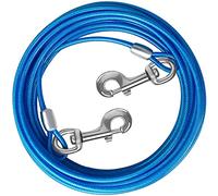HaiYUAN Dog Tie out Cable 10/15/20/25/30 FT Dog Runner for Yard Steel Wire Dog Cable with Durable Superior Clips Blue Dog Chains for Outside Dog Lead for Large Dogs Up to 165 lbs