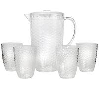 HAIZEA By Martin Berasategui - Set de jarra con vasos. Jarra 2400ml, 4 vasos 400ml. Estilo Moderno para Bebidas Jarra de Agua Agua fría Vino Leche y Jarra de Bebidas de Jugo Zumo