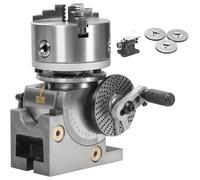 HaiZethonic Cabezal Indexación Universal Fresadora,Mandril 4"/5"/6",Mesa Giratoria Indexación Vertical Y Horizontal, Cabezal Divisor Precisión 1:40,Mandril 3 Mordazas/Contrapunto 6in/160mmchuck