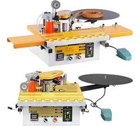 HaiZethonic Canteadora para Madera Curva/Recta 1200w,Encoladora Cantos Automática con Corte Cinta,con Pegado por Doble Cara Y Control Temperatura,Ancho Banda 6-60mm TypeB