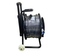 HAIZHI Cable de conexión de Fibra óptica for Exteriores, 2/4/6/8 núcleos, 500 m, 5 mm, monomodo, SM, blindado, TPU LSZH, con Ruedas de Tambor y Varilla de tracción retráctil.(4 Core TPU FC-FC)