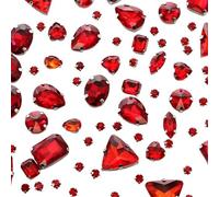 HAJHI 100 Unidades Mixto Rhinestone Formas Irregulares Diamantes De Imitación Hecho A Mano Zapatos Boda Vestidos Pedrería Para Salones De Manicura(Red)