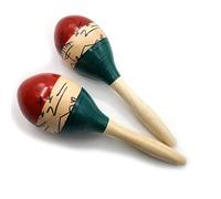HAJHI 2 Piezas Pintado Madera Maracas Fiesta Ktv Atrezzo Ambiente Ritmo Martillo Aprendizaje Música Iluminación Claridad Sonora para Niños Principiantes(B)