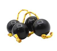 HAJHI 2pcs Ritmo Asalato Dedos Girando Rhythmic Ball Percusión Africano Tradicional Kashaka Sonido Estabilidad Aslatuas Profesional Principiantes Ambiente Atrezzo(Negro)