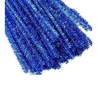 HAJHI 300/600 Piezas Limpiadores De Pipa Apto Para Principiantes Limpiapipas Manualidades Pompons Portátil Tallos De Chenilla Para Navidad Año Nuevo(Glitter - Sapphire Blue - 600pcs)