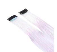 HAJHI 6 Unidades Hada Pelo De Oropel Clip BB 24 Pulgadas Extensiones De Cabello Con Purpurina Sin Costuras Para Uso Diario Brillantes Para Cualquier Tono De Piel(Blanco)