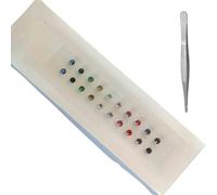 HAJHI Acupuncture Semillas De Oreja Colorido Cristal Presión Estimulación Masaje De Oídos 20/40 Unidades Semillas De Oído Para Relajación Diaria Reflexología(A-20PCS)
