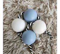 HAJHI Africano Agitador 2 Piezas Asalato Ajustable Cuerda Rhythmic Ball Percusión Kashaka para Niños Principiantes Dedos Girar Boda Fiesta Actuaciones(Blue-White)