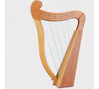 HAJHI Caoba Arpa de Lira Acero Cuerdas Agujero Abierto Cuerdas Poste Tono Preciso Lyre Harp Principiantes Llave de Afinar Plectro Instrumento Lira Escuela Conciertos(19-string)