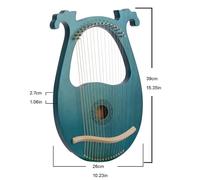 HAJHI Clásica Grecia Arpa de Lira 16 Cuerdas Portátil Instrumento Lira Madera Maciza Cornamenta Tipo Caja Cámara de Resonancia Lyre Harp Fiesta Conciertos Afinación Llave(Light brown-flower)