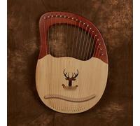 HAJHI Clásica Instrumento Lira Entusiastas Enseñar 7/19 Cuerdas Lyre Harp Caoba Portátil Fácil de Aprender Fiesta Gigging Arpa de Lira Conjuntos Escuela Vacaciones(19 strings-C)