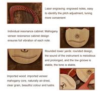 HAJHI Clásica Instrumento Lira Entusiastas Enseñar 7/19 Cuerdas Lyre Harp Caoba Portátil Fácil de Aprender Fiesta Gigging Arpa de Lira Conjuntos Escuela Vacaciones(19 Strings-A)