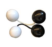 HAJHI Dedos Girando Asalato Shakers Rhythmic Ball Percusión Adultos Niños Fácil de Aprender Fiesta Atrezzo Ambiental Kashaka Africano Aslatuas Ajustable Cuerda(2pcs,Black white)