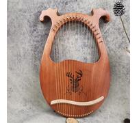 HAJHI Fácil de Aprender Lyre Harp Conjuntos Tipo de Caja Clásica 19 Acero Cuerdas Instrumento Lira Caoba Talla Escalas Profesionales Arpa de Lira Boda Bar Exámenes(Deer C)