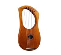 HAJHI Grecia Instrumento Lira Madera Maciza Caoba Cuerdas 7/10 Tipo de Caja Arpa de Lira Conjuntos Metal Cuerdas Sintonizable Plectro Portátil Lyre Harp Viaje Camping(7 Tone Floral Log Color)