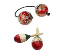 HAJHI Indonesia Pintado Asalato Africano Ritmo Percusión, Ajustable Cuerda Kashaka Rhythmic Ball Dedos Girando Maracas Claridad de Sonido Portátil Fiesta