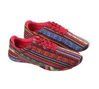 HAJHI Lona Tai Chi Zapatos Suaves Cómodas Zapatos De Taekwondo Unisex Antideslizantes Goma Suela Zapatillas De Gimnasia con Cordones Holgadas Ligeras para Wing Chun(39 EU,Red)