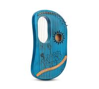 HAJHI Lyre Harp Principiantes 16 Sonidos Tipo Caja Arpa de Lira Acero Cuerdas con Manual de Instrucciones, Cámara de Resonancia Instrumento Lira Fiesta Conciertos(Azul)