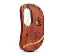 HAJHI Lyre Harp Principiantes 16 Sonidos Tipo Caja Arpa de Lira Acero Cuerdas con Manual de Instrucciones, Cámara de Resonancia Instrumento Lira Fiesta Conciertos(Coffee)