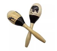 HAJHI Madera Maciza Maracas Profesional Percusión 2 Piezas Ritmo Martillo de Sonido Estabilidad Mano Agitadores Banda Acompañamiento Conciertos Amantes de la Música